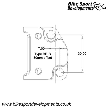 BR-B , Brake clamp for Type 'C' switch - 30mm offset bolts / Brembo XR / GP
