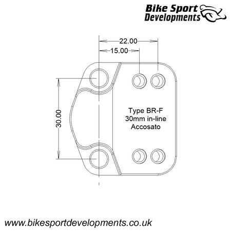 BR-F , Brake clamp for Type 'C' switch - 30mm in-line bolts / Accosato / Hel