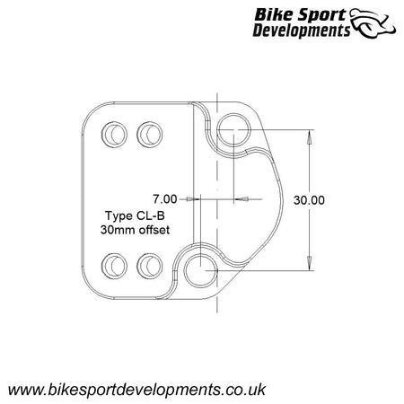 CL-B , Clutch clamp for Type 'C' switch - 30mm offset bolts / Brembo XR / GP