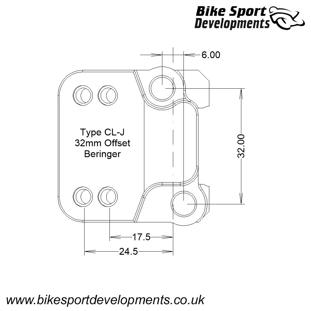 CL-J , Clutch clamp for Type 'C' switch - 32mm offset bolts / Beringer / PFM