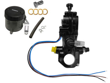 Accossato PRS 16x17-18-19 ABE 61454 Homologated Radial Brake Master Cylinder with Folding Lever and Oil Reservoir Kit Included.