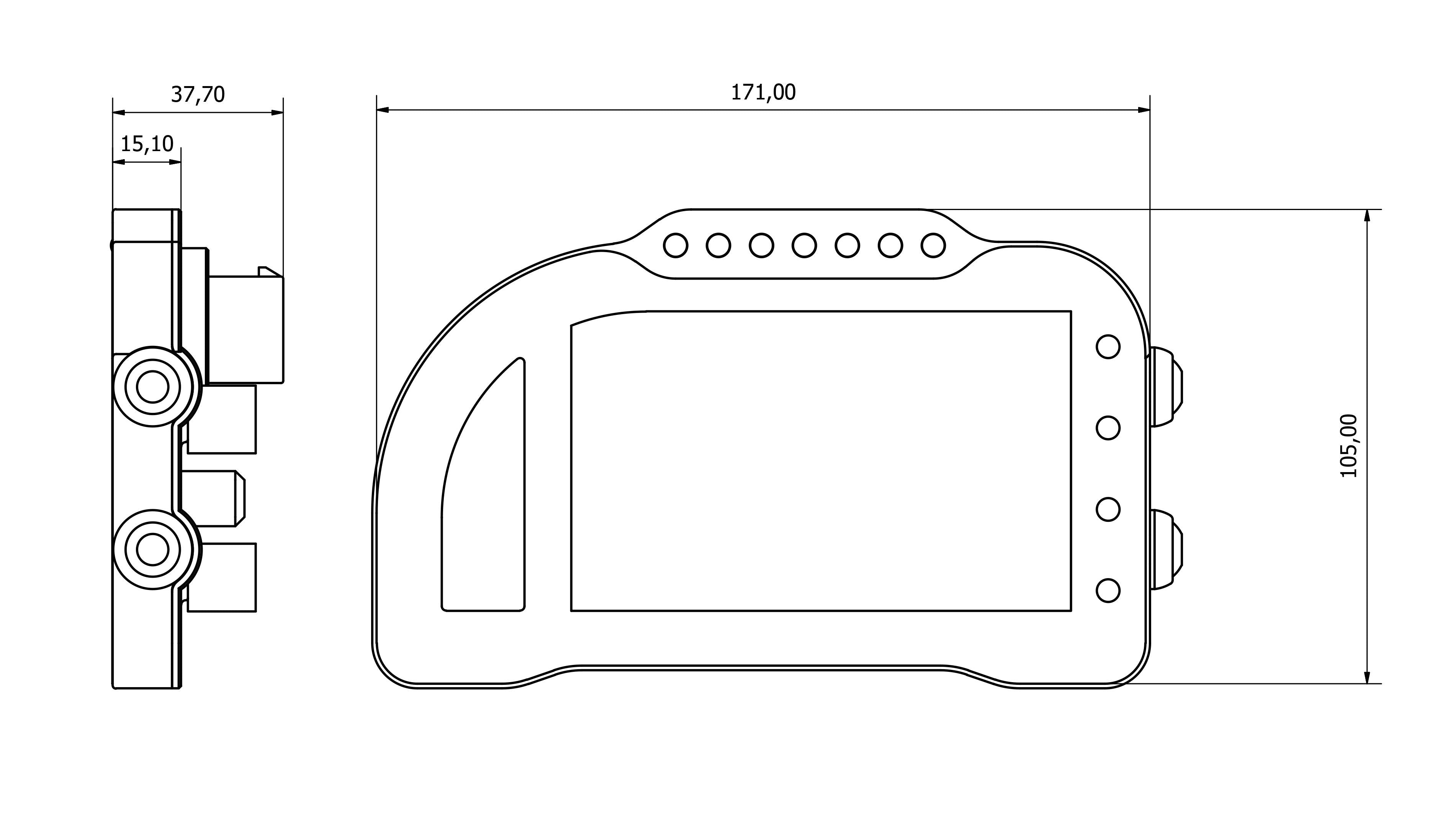 I2M Chrome Pro 2 Dashboard with 11.5mm Adaptors