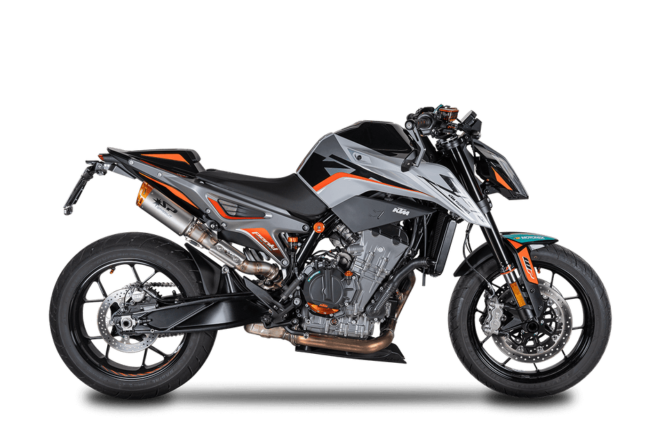 Spark IT Orange End Cap Titanium Dyno High Mounting Link Pipe & Silencers KTM Duke 790 (18-20) 790 L (23-24) 890 (20-23) Euro4 Euro5