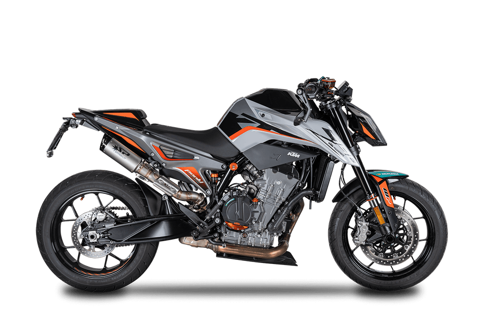 Spark IT Black End Cap Titanium Dyno High Mounting Link Pipe & Silencers KTM Duke 790 (18-20) 790 L (23-24) 890 (20-23) Euro4 Euro5