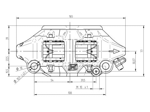 Accossato Radial Brake Caliper CNC-worked Monoblock 108 mm distance With Pistons in Titanium