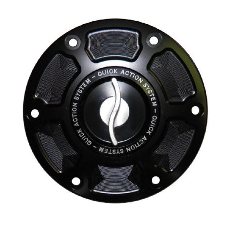 Accossato fuel-caps with quick action system, in CNC-worked Aluminium