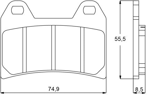 Brake pads for Aprilia, Benelli, Ducati, KTM, Yamaha brand Accossato code AGPA96