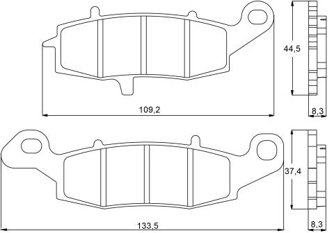 Brake pads for Kawasaki, Suzuki brand Accossato code AGPA94