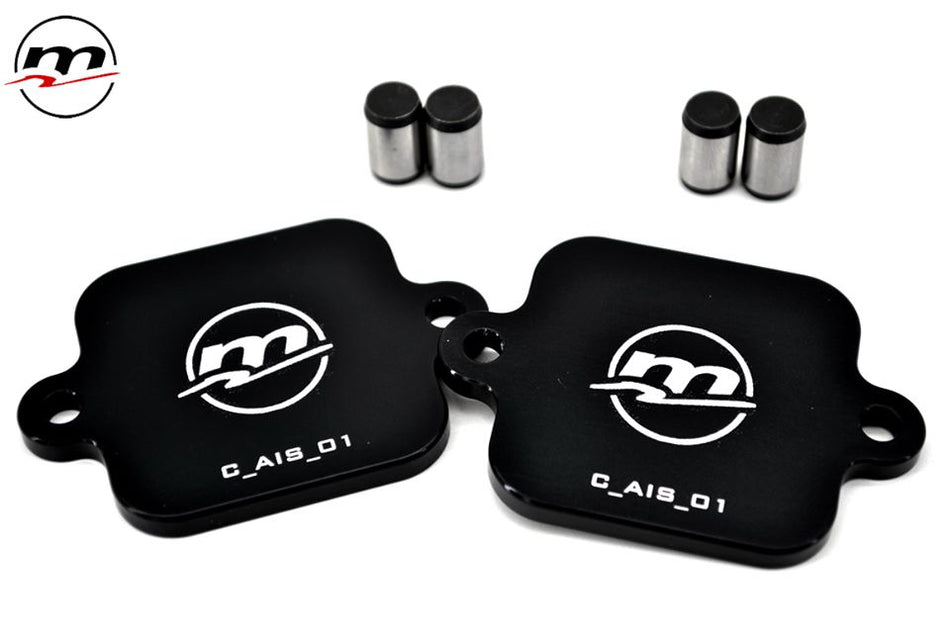 Smog Block off plates Yamaha  R1 15-21 R6 17-20 AIS Valve Cover - Black