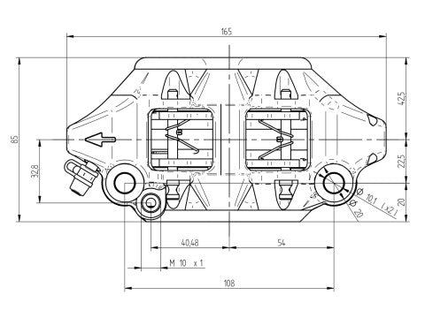 Accossato Radial Brake Caliper Forged Monoblock 108 mm distance With Pistons in Aluminium